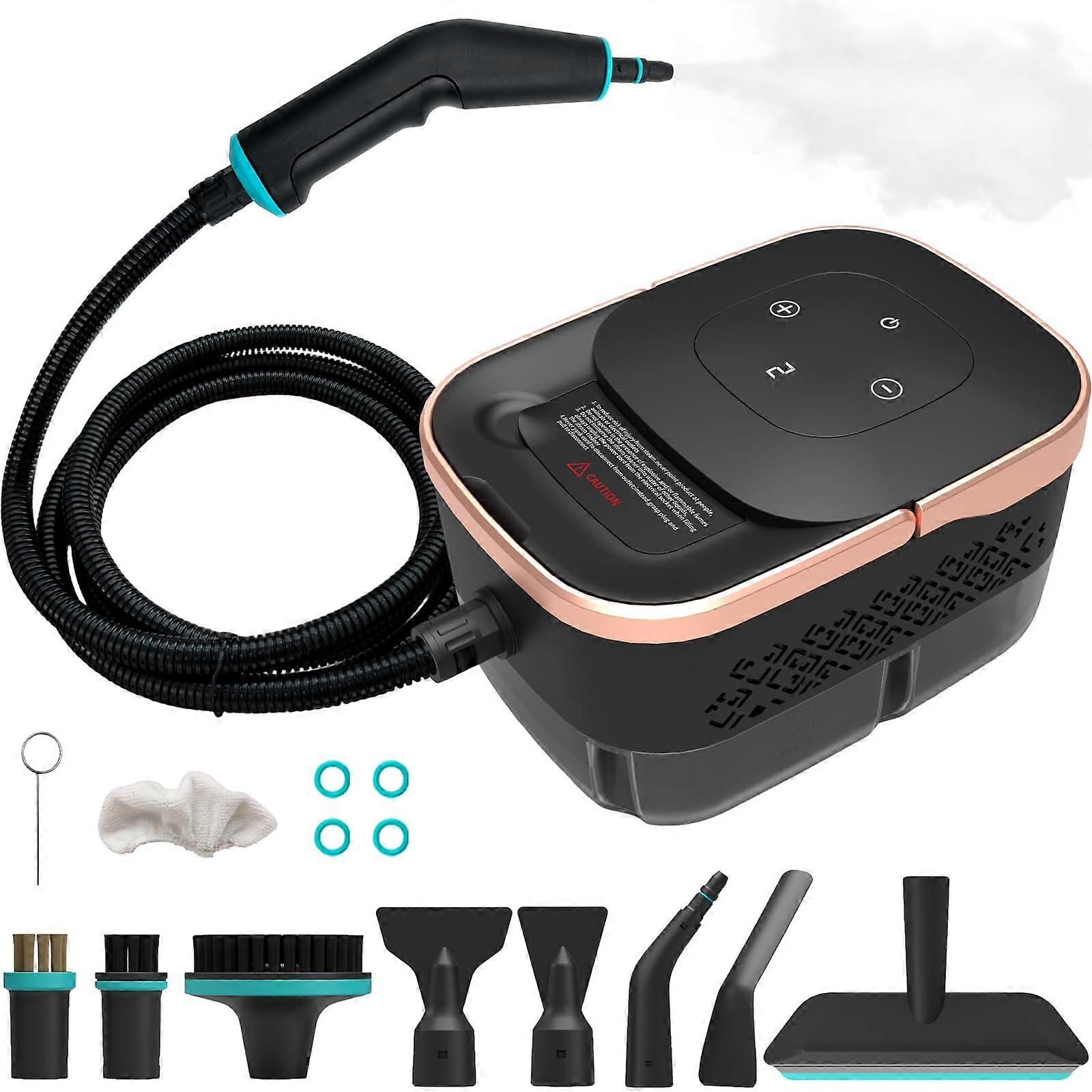 Handheld Steam Cleaner 1200W Fast 10 Sec Heat Up 1.5L Tank Lockable Steam Trigger 10Piece Kit For Home & Car Grout Tile