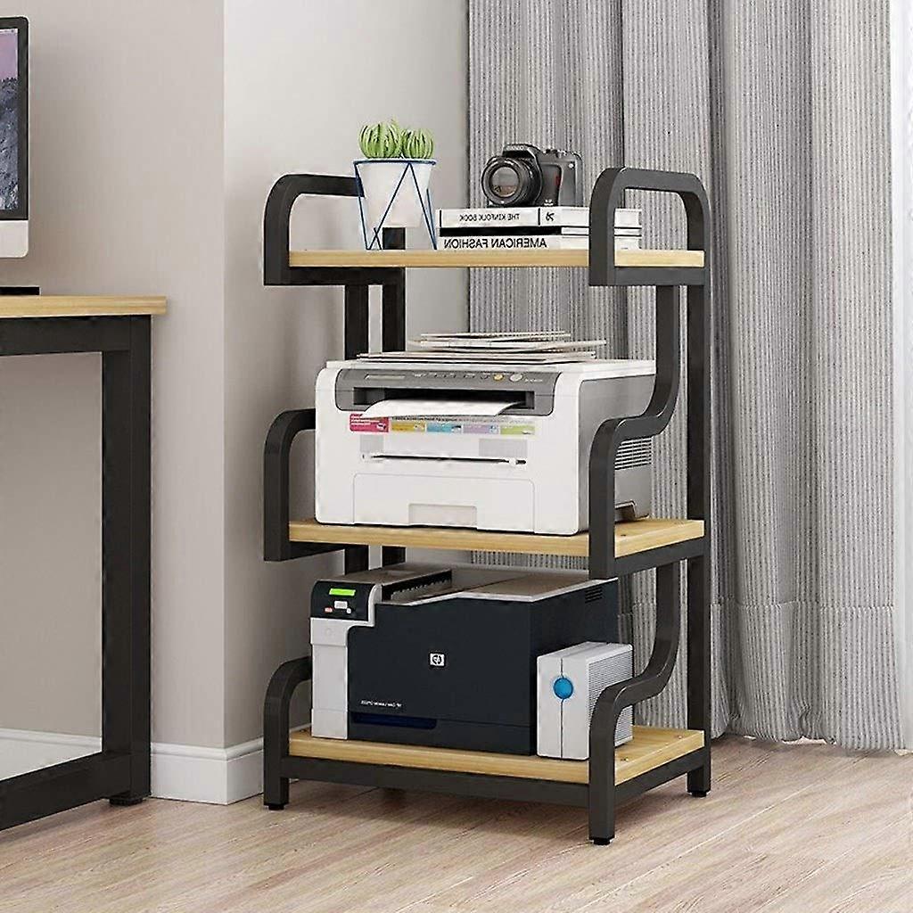 Printer Stand with Steel Frame, 4Tier Storage Shelf for Desk, Home or Office, with Cushions