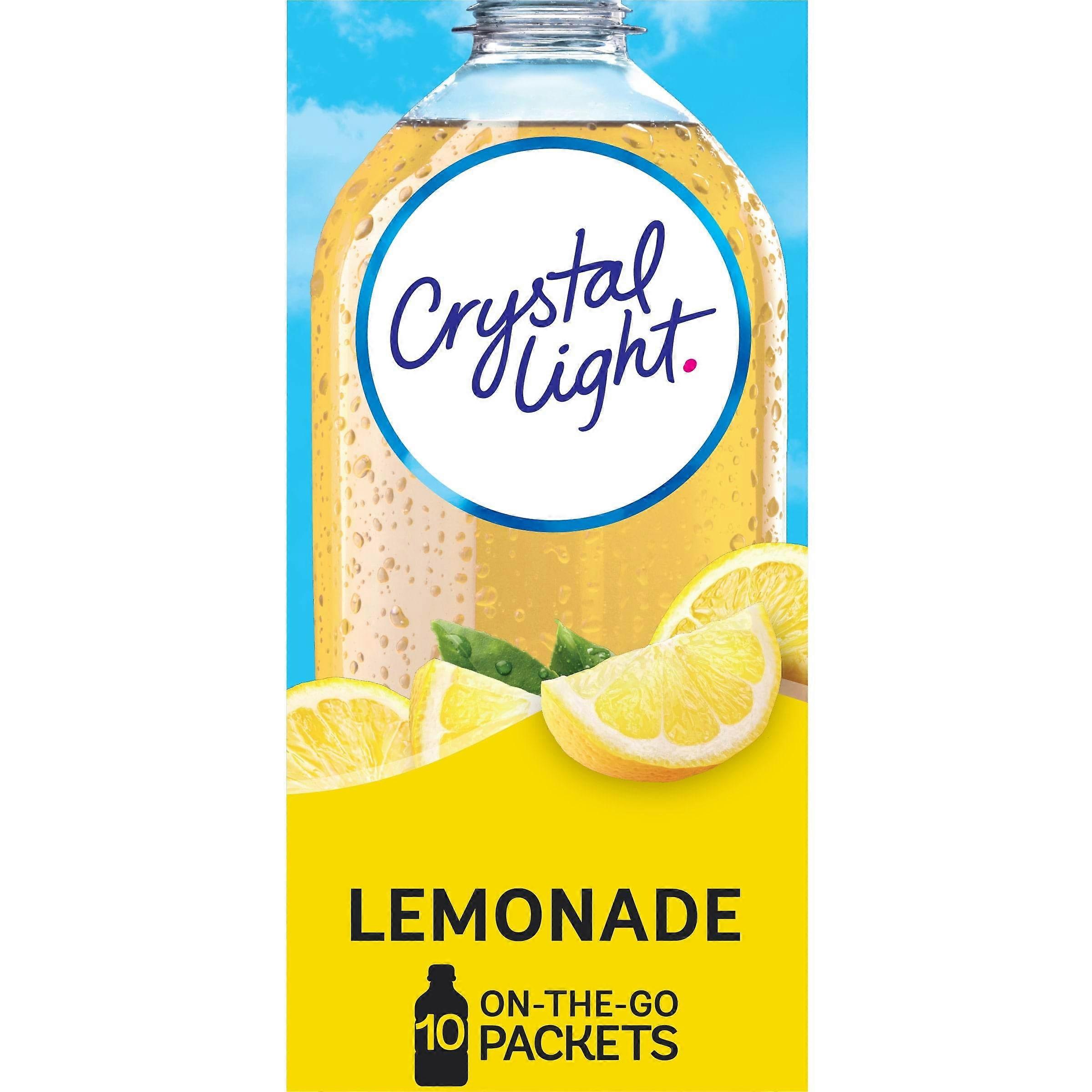 Crystal Light Powdered Drink Mix With Caffeine, Lemonade, 10 Ea