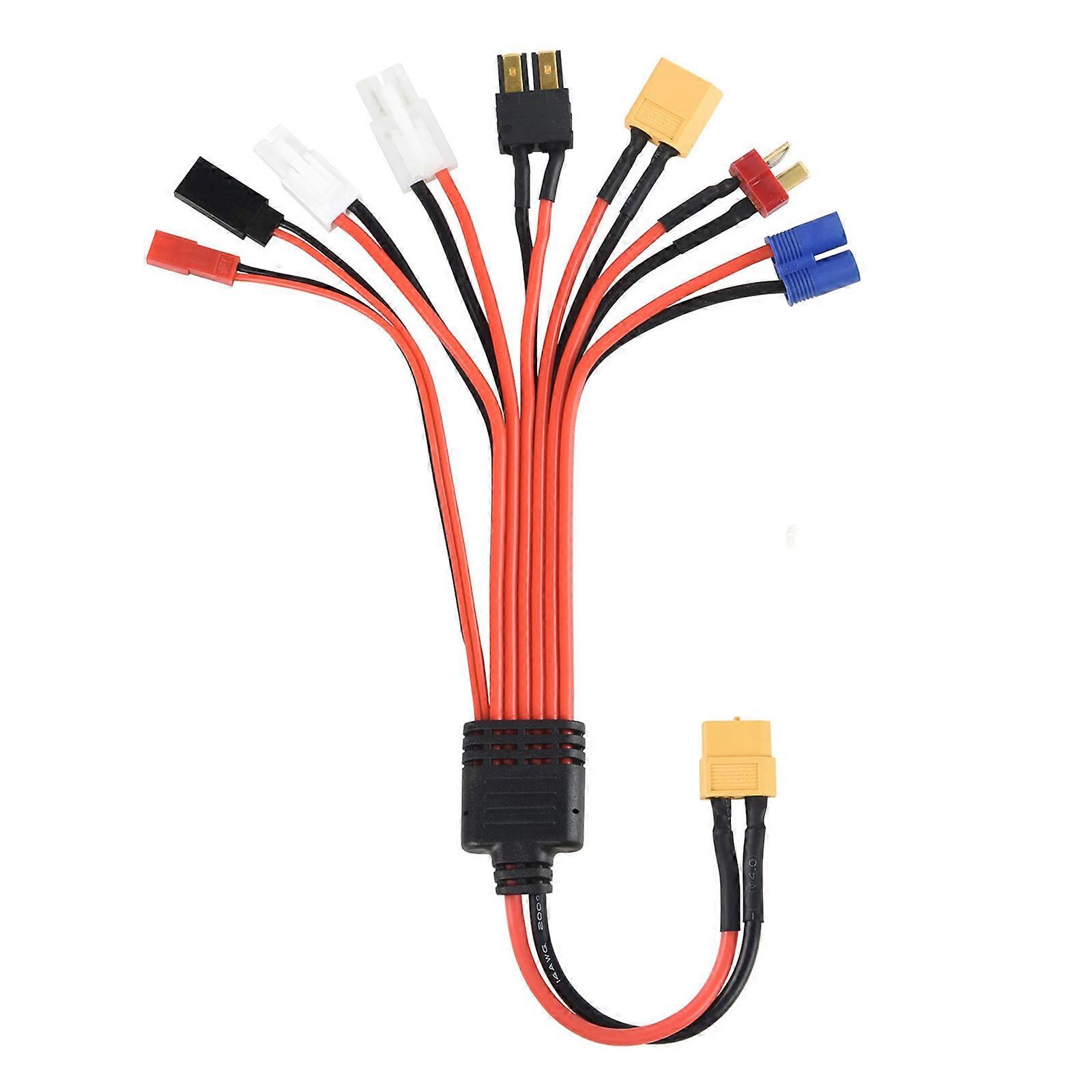 Durability 1 to 8 Splitter Adapter with XT60 FUTABA, EC3, XT60, JST, Connectors for Highly power Remote Vehicles Robotics Multicolor