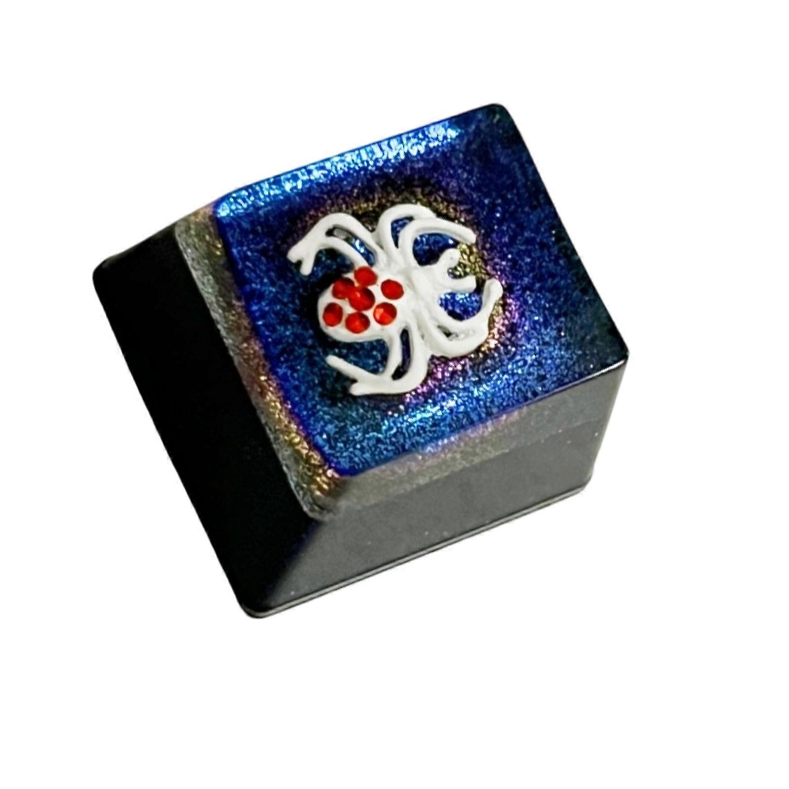 Glowing Resin Keycap for Mechanical Keyboards Bat Crossed Stem Design Halloween Decoration Resin Drop Keycap  White