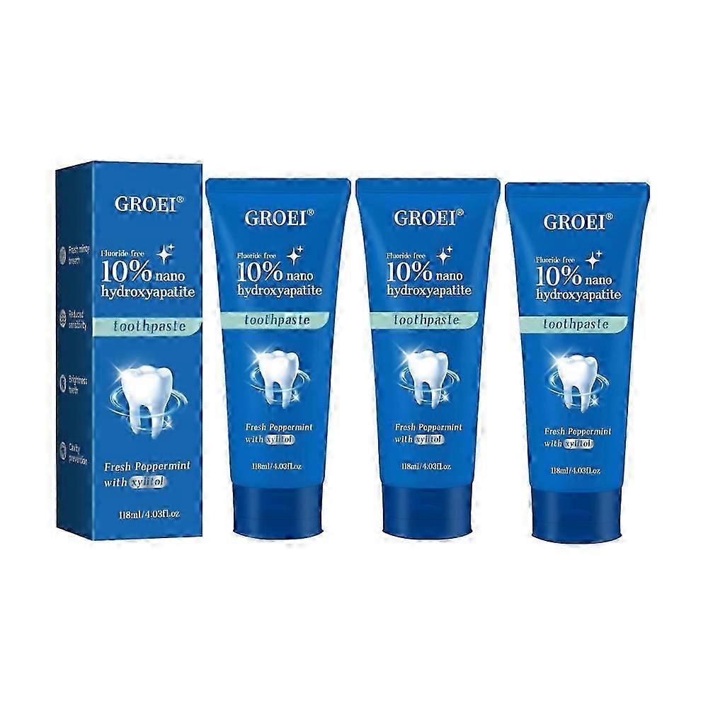 10% Nano Hydroxyapatite Toothpaste, Fluoride Free Toothpaste For Sensitive Teeth, Natural Remineralizing Whitening Toothpaste for Adults