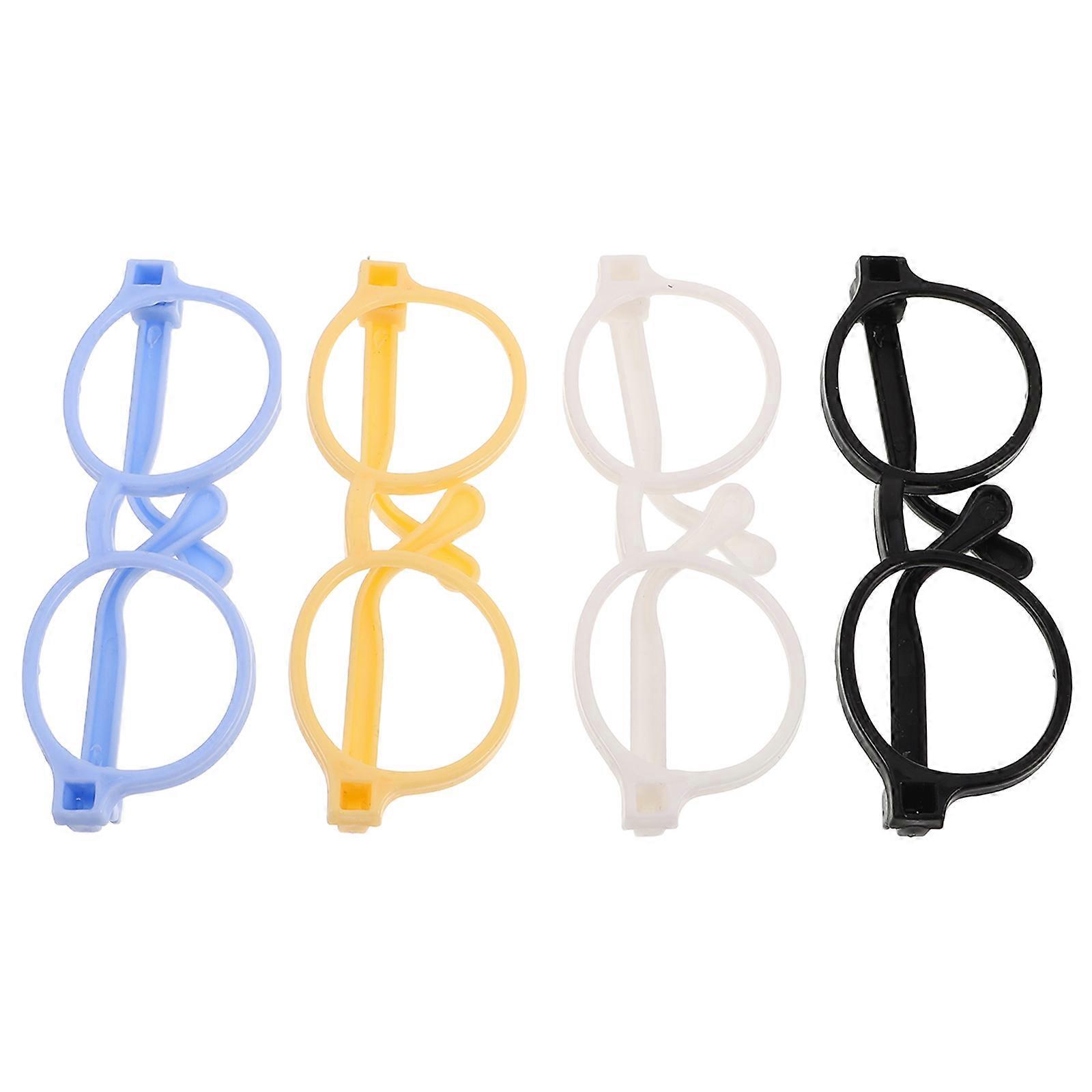 Multi Cotton Doll Accessories Plastic Glasses Frames for Dolls 4Pcs