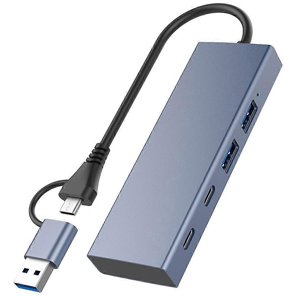 4-in-2 USB C HUB USB 3.0 HUB Type C Docking Stations USB Splitter 5Gbps High Speed Transmission Adapter for Laptop