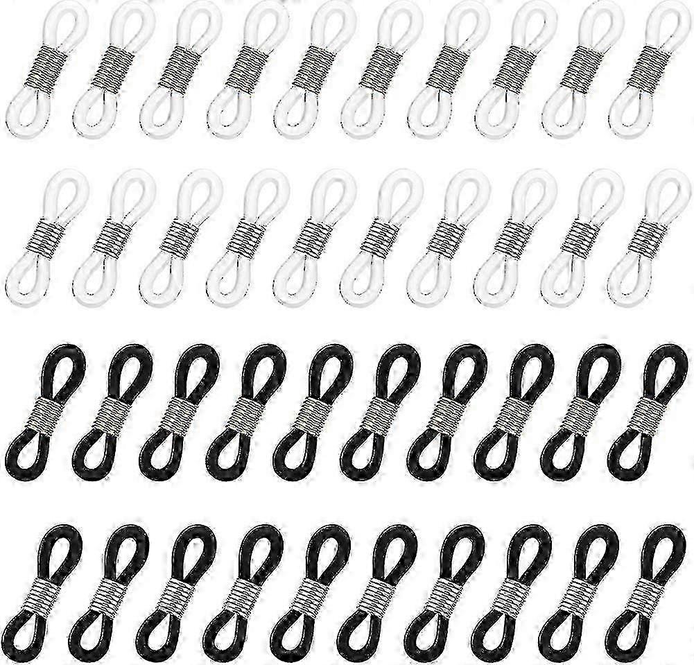 40pcs Holder Chain Glasses Ends Spectacle Chain Strap Loop Ends Of Glass Cord Ends Of Eyeglass Chain Holder Silicone Lanyard Strap