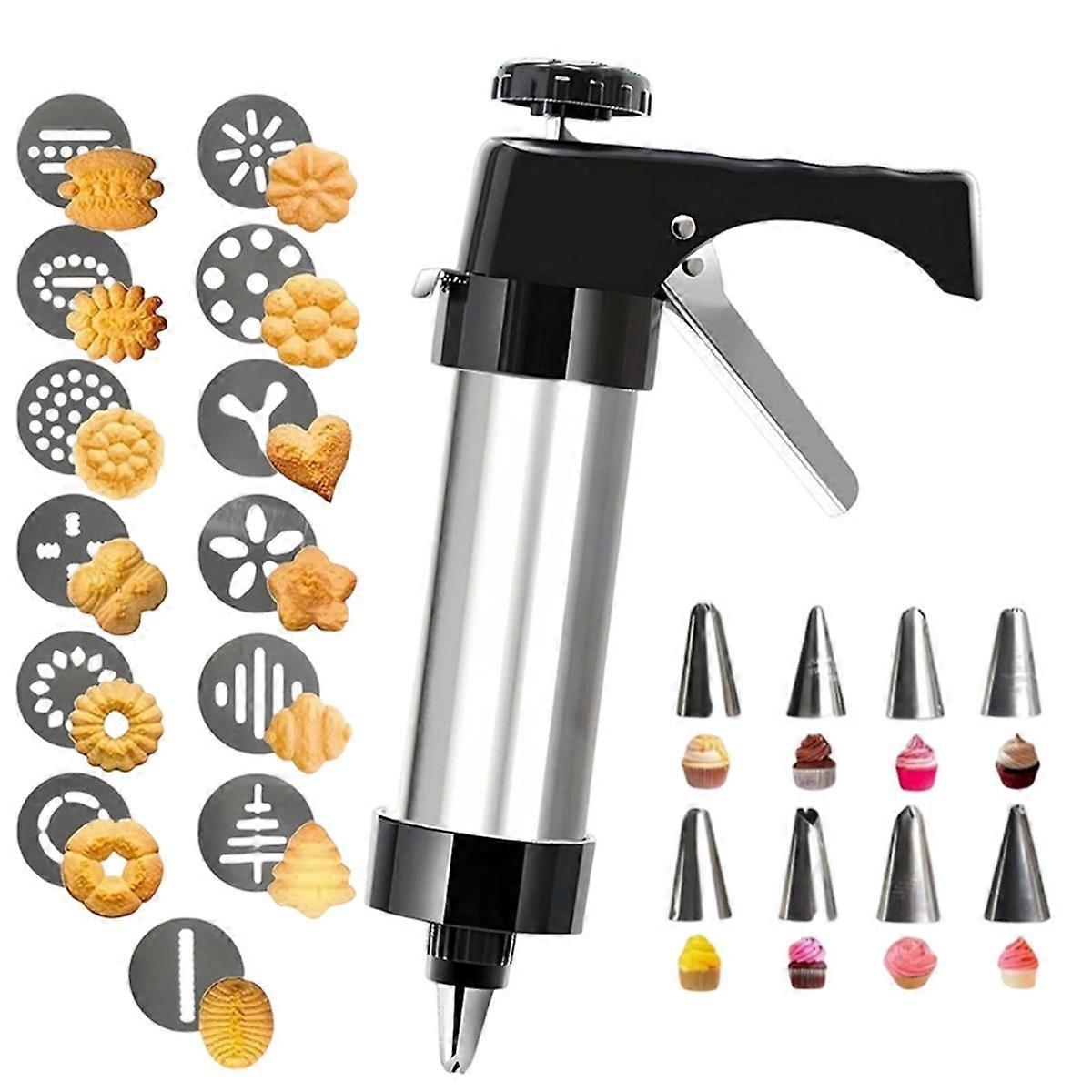 Cookie Kit for Baking - Includes 13 Discs & 8 Icing Nozzles for DIY Christmas Cookies