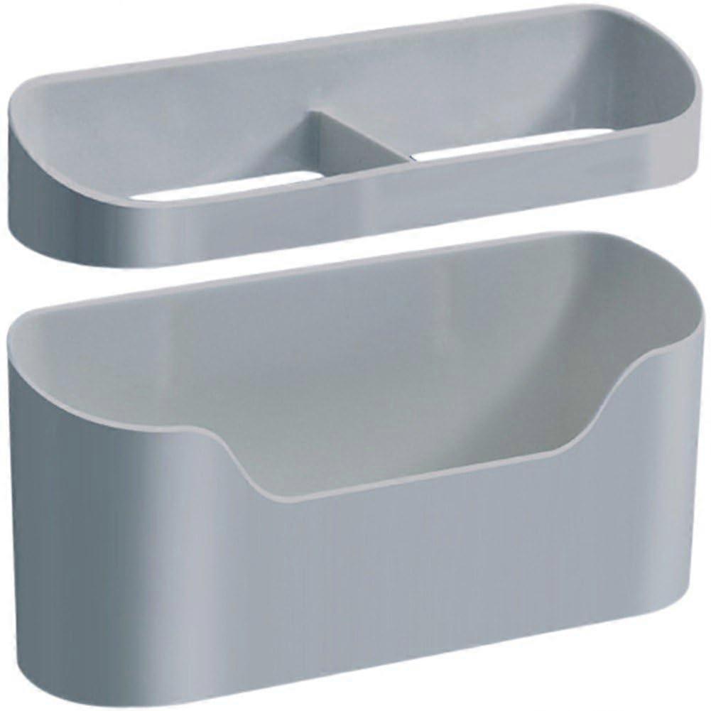 Wall Mounted Umbrella Holder Set Non Perforated Space Saving Rack for Long and Short Umbrellas Gray