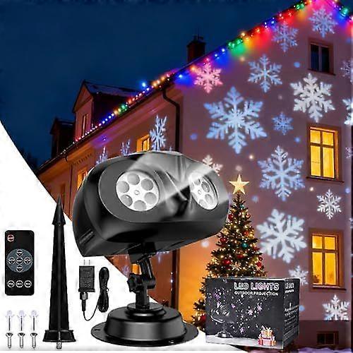 Christmas Projector Lights Christmas Snowflake Projector Lights, Water Resistant Snowflake Snow Projector1 with Remote Control Timer, for Halloween Ga