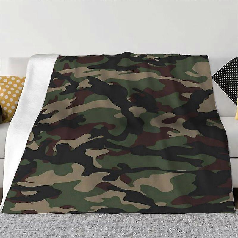 ShippedNextDay Elegant Camouflage Print Throw Blanket Soft, Digital Print, Ideal for Sofa, Bed, Travel, Camping, Winter -pkjhg181