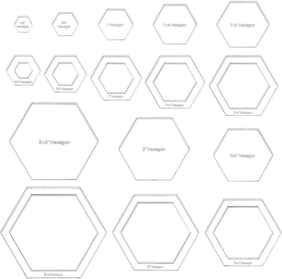 16 Sizes Quilting Template Acrylic Intricate Sewing Machine Ruler Transparent Pressure Plate Router Template for DIY Hand Patchwork Cutting Craft 6mm 