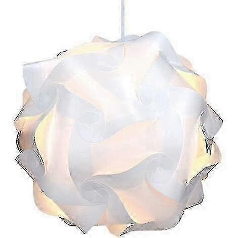 w Puzzle lamp with XL lampshade - IQ luminaire 30 pcs 15 designs white light - Diameter approx. 40 cm - With E27 socket cable holder JKW