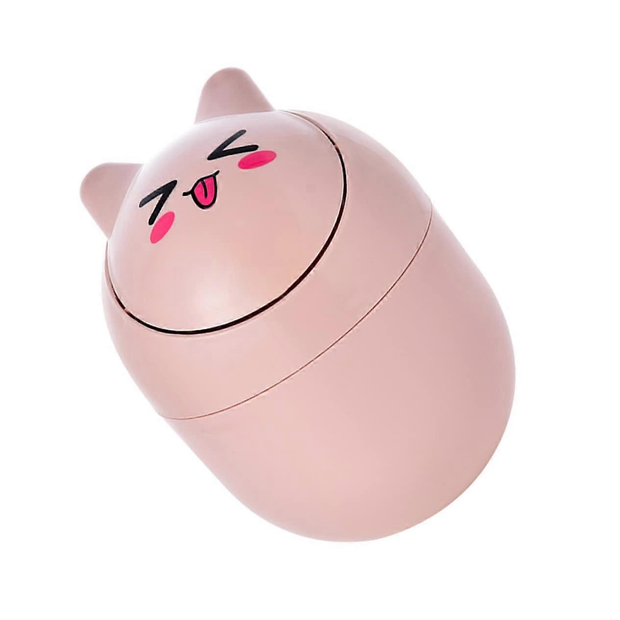 Small Desktop Trash Can with Flip Lid for Home Office Bedroom, Pink Nordic Style Waste Bin