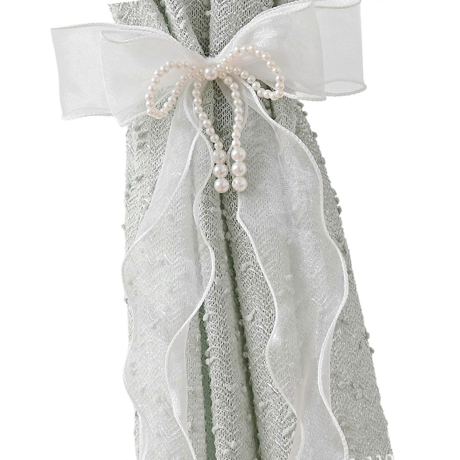 Bowknot Butterfly Curtain Tiebacks With Beads For Adding Sparkles To Living Space Functionality &Styles Curtain Holder  White