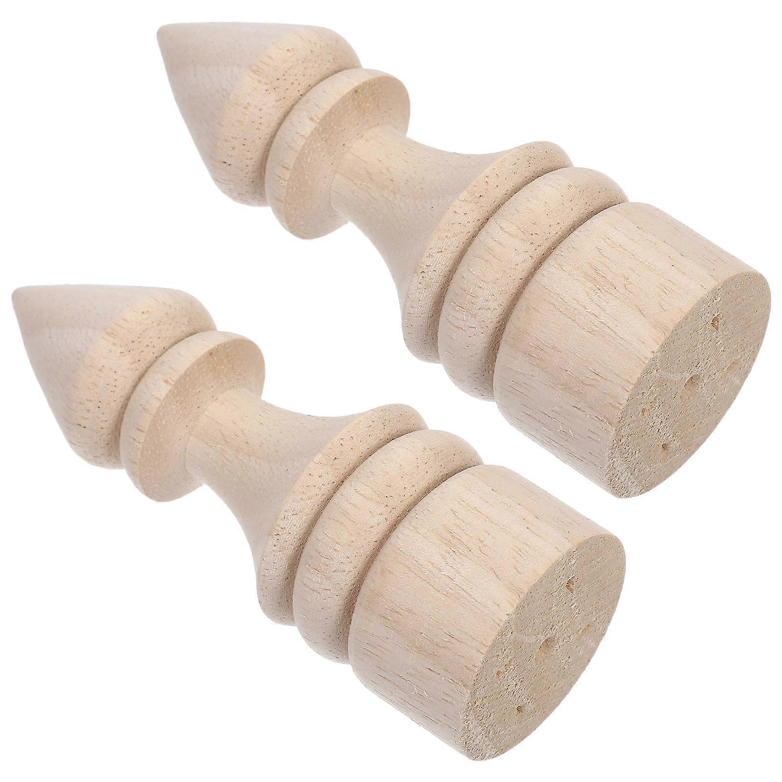 Decorative Wood Finials for Bed Posts and Staircases 2Pcs Solid Wood Craft