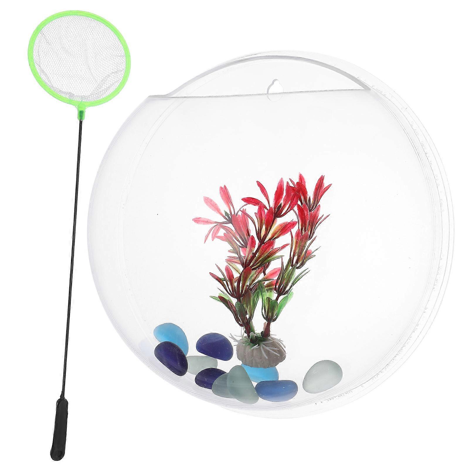 Wall-Mounted Fish Tank Clear Acrylic Planter for Fish 1Set