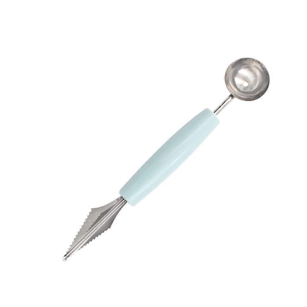 Stainless Steel Fruit Scooper and Melon Baller with Carving Tool for Salad and Garnish Sky Blue