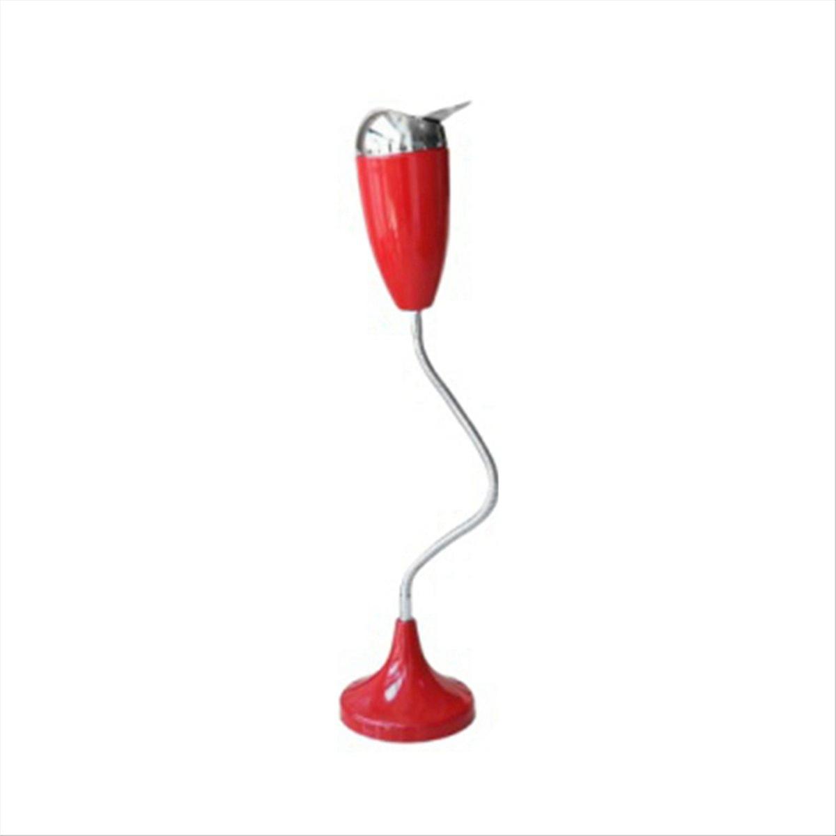 Floor Adjustable Vertical Ashtray with Lid Bendable Pipe Red