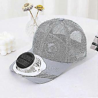 Voksne nettingbaseballcaps for fiske og strand med solcellevifte, UV-beskyttelse om sommeren -2025