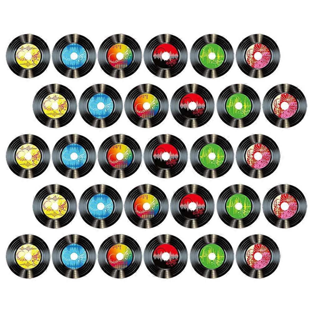 Record Wall Decor Vinyl Record Wall Sticker for Home with 90Pcs Set