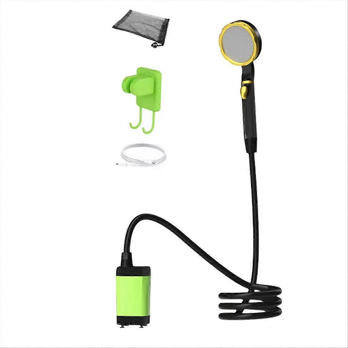 Shower Kit Camping Shower Pump Full Screen Digital Display Green