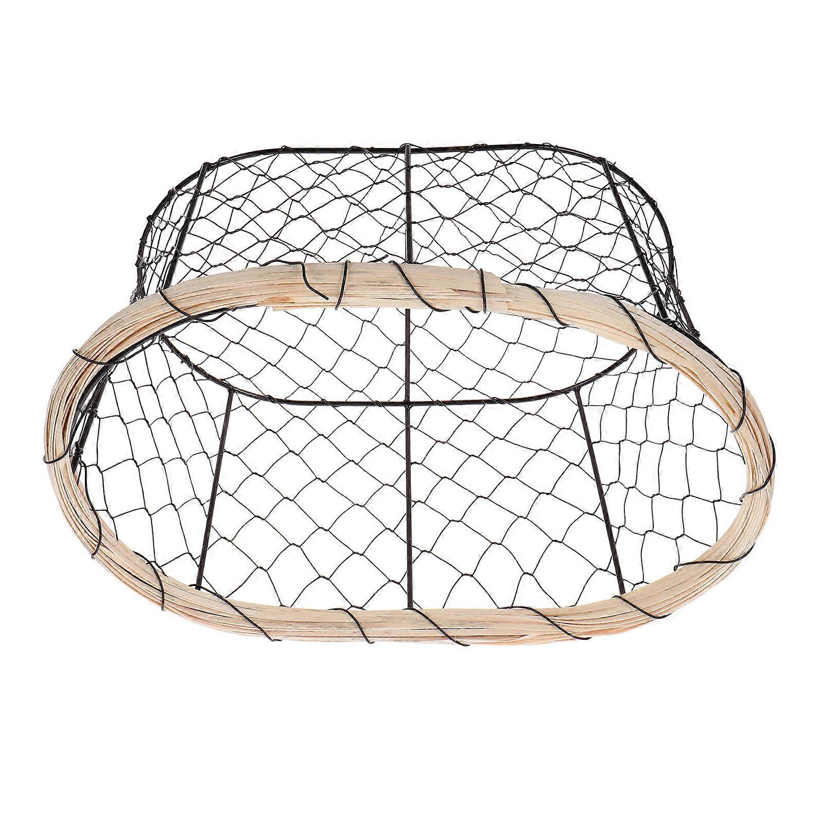 Iron Wire Basket for Kitchen Storage and Organization Black Bread Fruit Egg 30cm