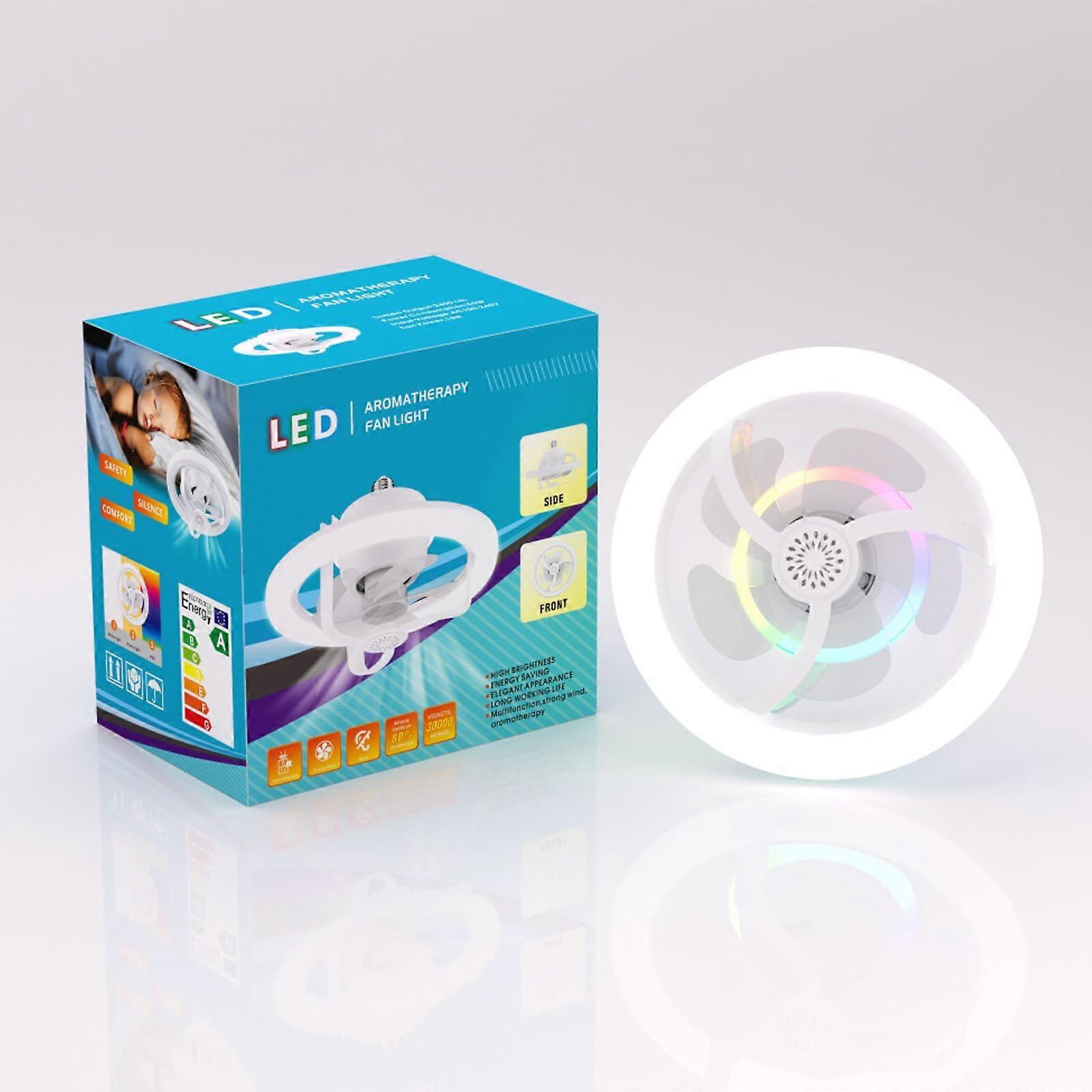 E27 Mini Modern Ceiling Fans With Lights, 3Speed Reversible, Remote Control, Dimmable RGB LED, 28cm For Living Room