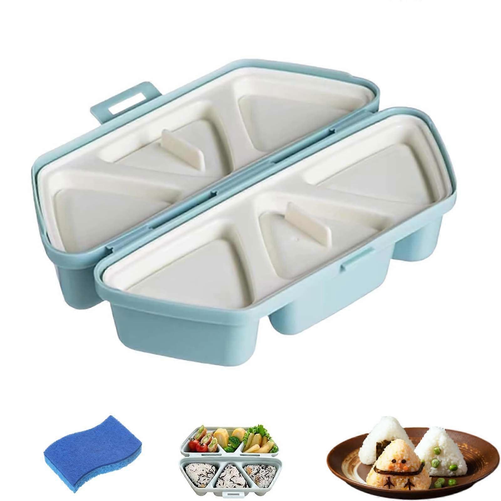 Onigiri Mold 6Cavity NonStick Triangle Sushi Maker for Easy Meal Prep and Compact Storage Blue