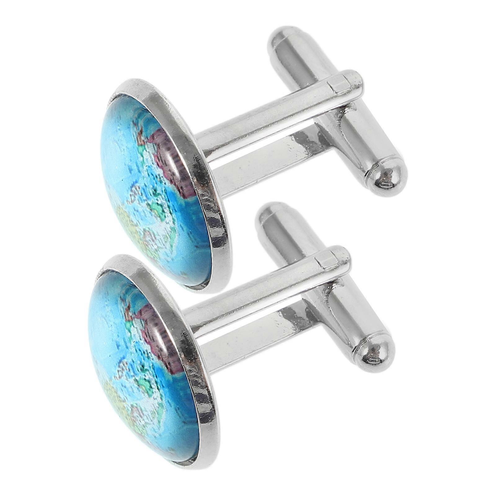 Elegant Men's Cufflinks in Assorted Colors Crafted from Copper with Round Design for Shirts 2pcs