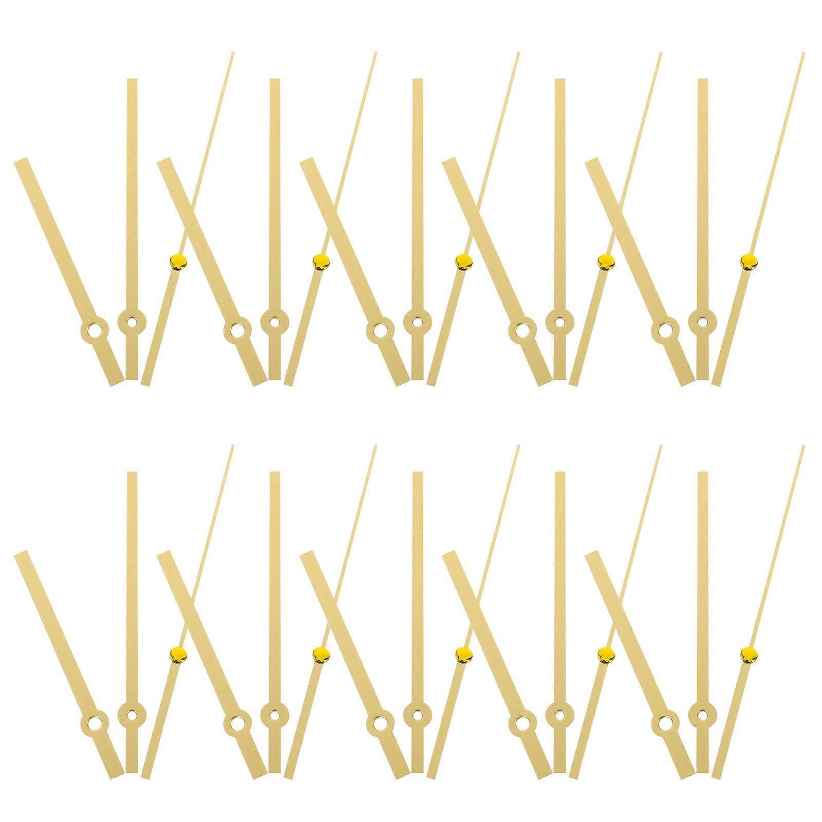 Golden Clock Hands Clock Pointers for Maintenance 10Sets Plastic Replacement Parts