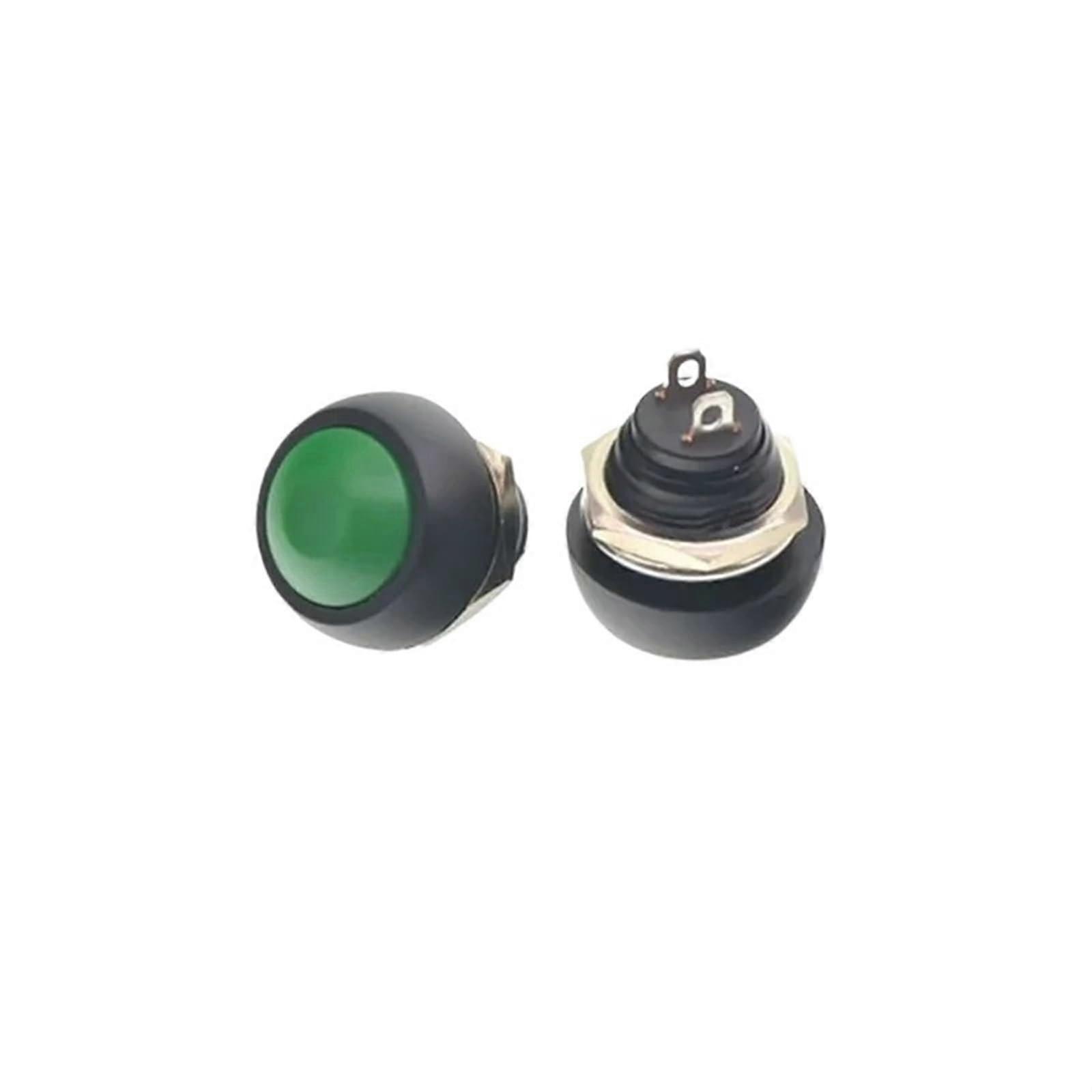 3A 250VAC Mini Round Push Button Switch PBS-33A Self-Locking 12mm 2Pin Green 20PCS Electrical Equipment