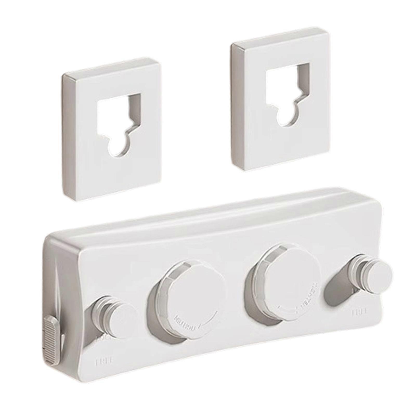 Double Retractable Indoor Clothesline Drillless Installation for Space Saving Home Drying Plastic Materials Strong Hold  3