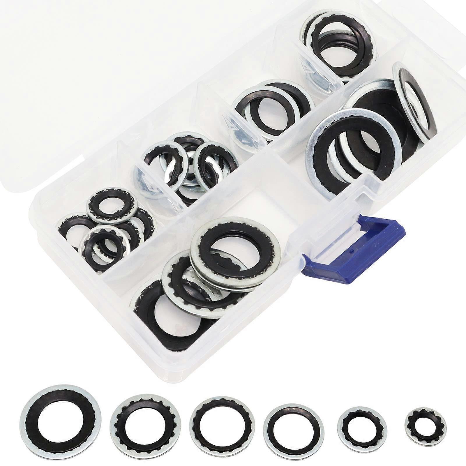 30pcs AC Gasket Set  Temp Resistant Automotive Air Conditioning Seal Kit for Compressor