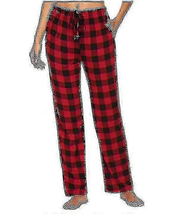 Kvinnor Pläd Pyjamasbyxor Sovkläder, Kvinnor Lounge Byxor Bekväma