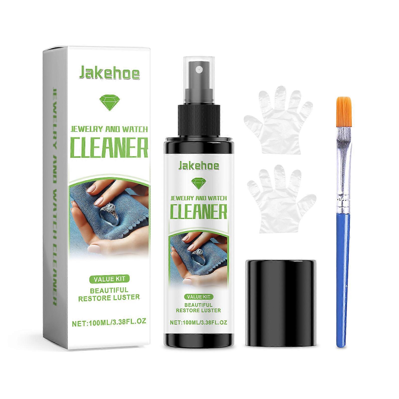 Jakehoe Spray de nettoyage de bijoux, bague collier bijoux ��claircissant r��novation d��contamination entretien Spray de nettoyage