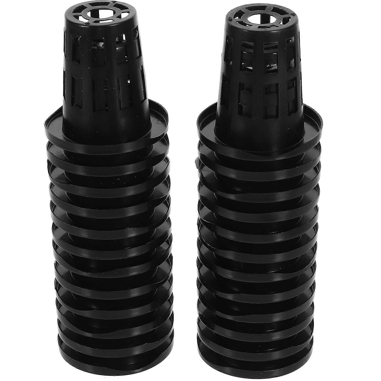 Hydroponic Basket Pot Plastic Net Pots for Storage Use 50Pcs Black Set