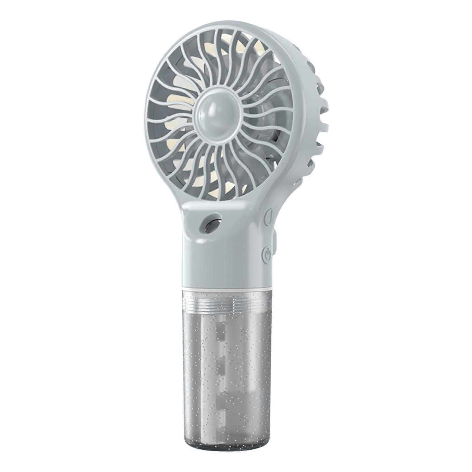 Portable Misting Fan with Deep Hydration Spray, 4Speed Rechargeable Handheld Cooling Fan Grey
