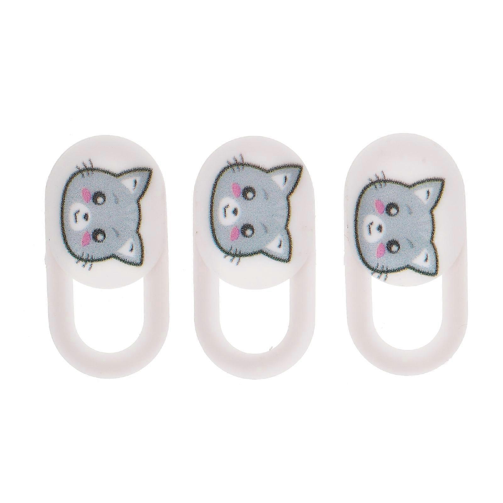 Webcam Cover White Plastic Webcam Blocking Covers for Protection 3Pcs