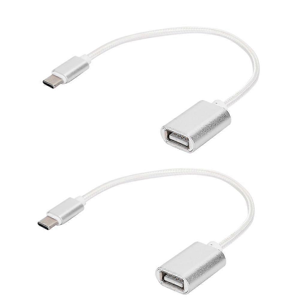 2Pcs TypeC Patch Cord USB Box USB Flash Disk Card Reader Transfer OTG Adapter Cable 2025