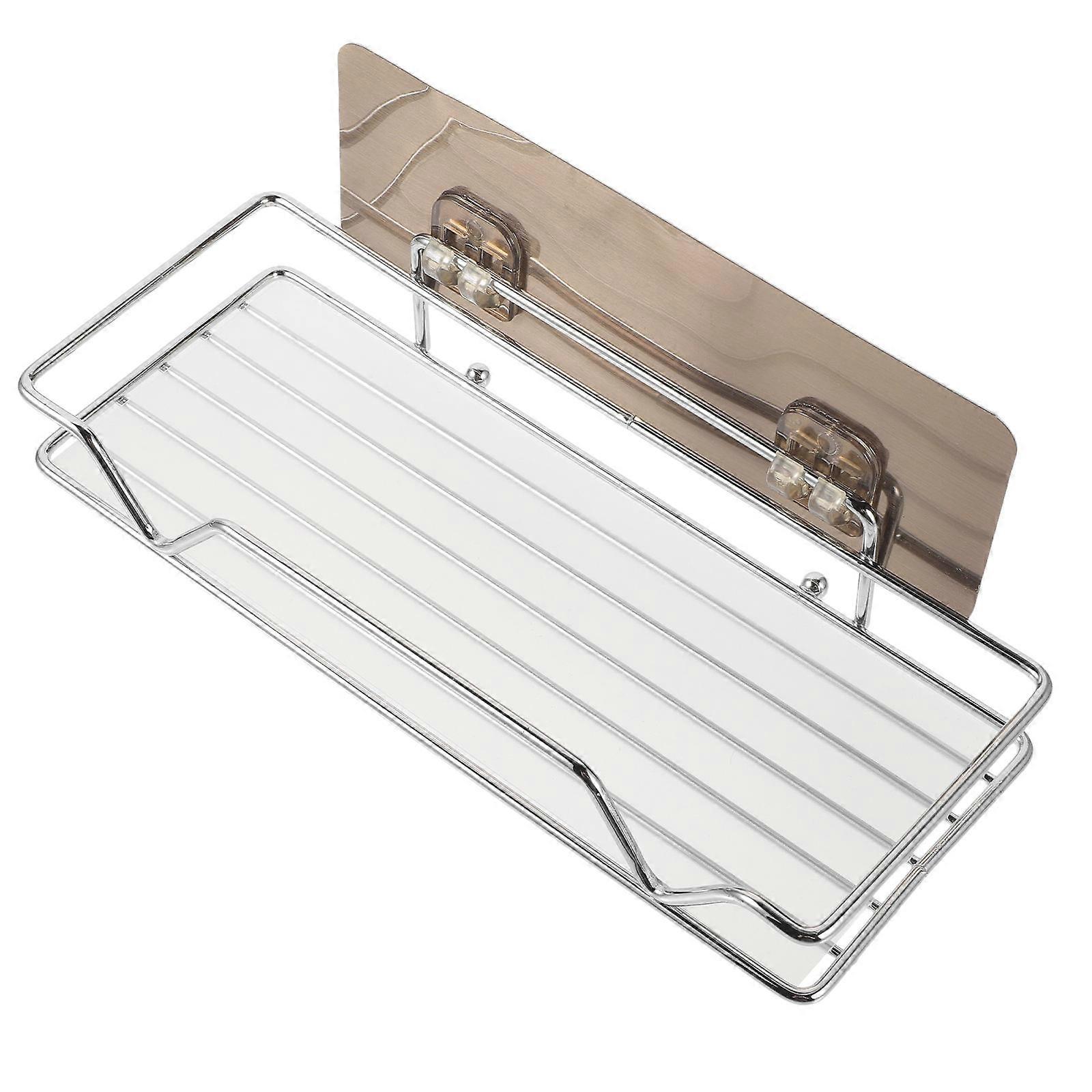 Wall Mounted Bathroom Rack for Gel Bottle Storage in Silver