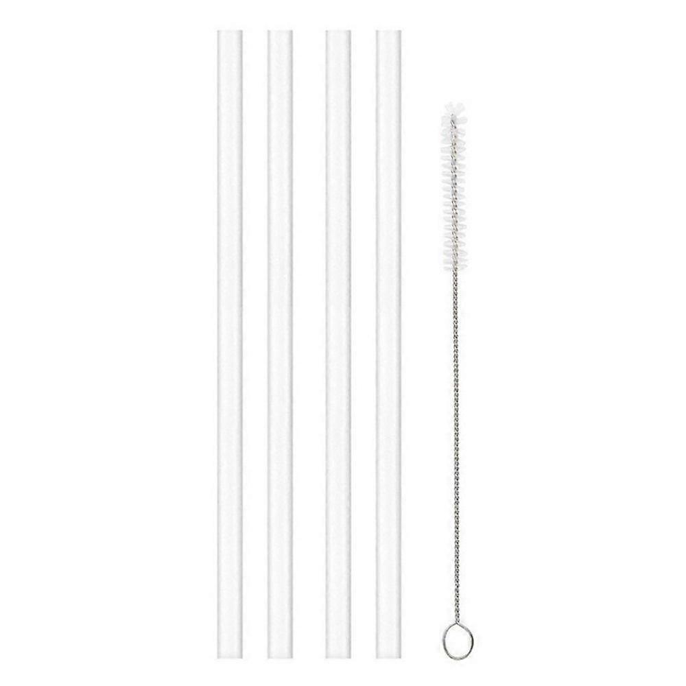 1Sets Durable Straight Plastic Straws Drinking with Brush Cup Straw Reusable 9mm Replacement Straw