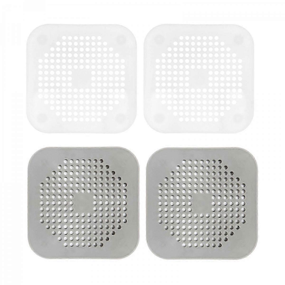 26-27 Versatile Drain Protector, Premium Quality Square Drain Cover, Flat Silicone Plug With Suction Cup Strainer For Shower & Kitchen Drain Protector