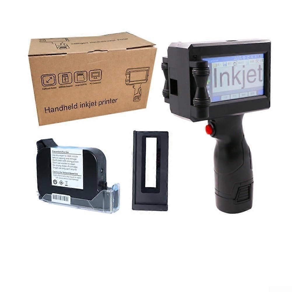 Handheld Inkjet Printer with 42ml QuickDry Ink, 4.3 Inch LCD for Date, Barcode, Text and