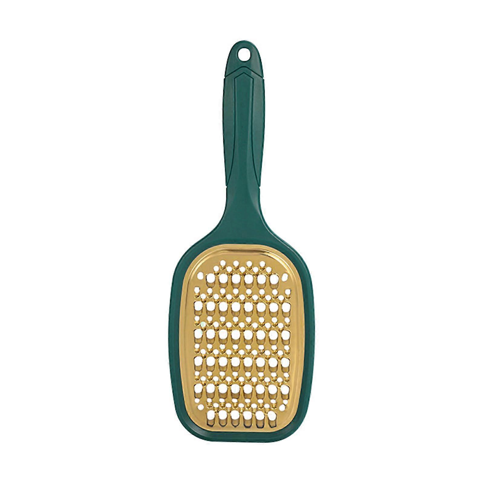 Double Sided Vegetable Cutter with Rust Resistant Kitchen Grater Ergonomic Grip Green ABS Iron