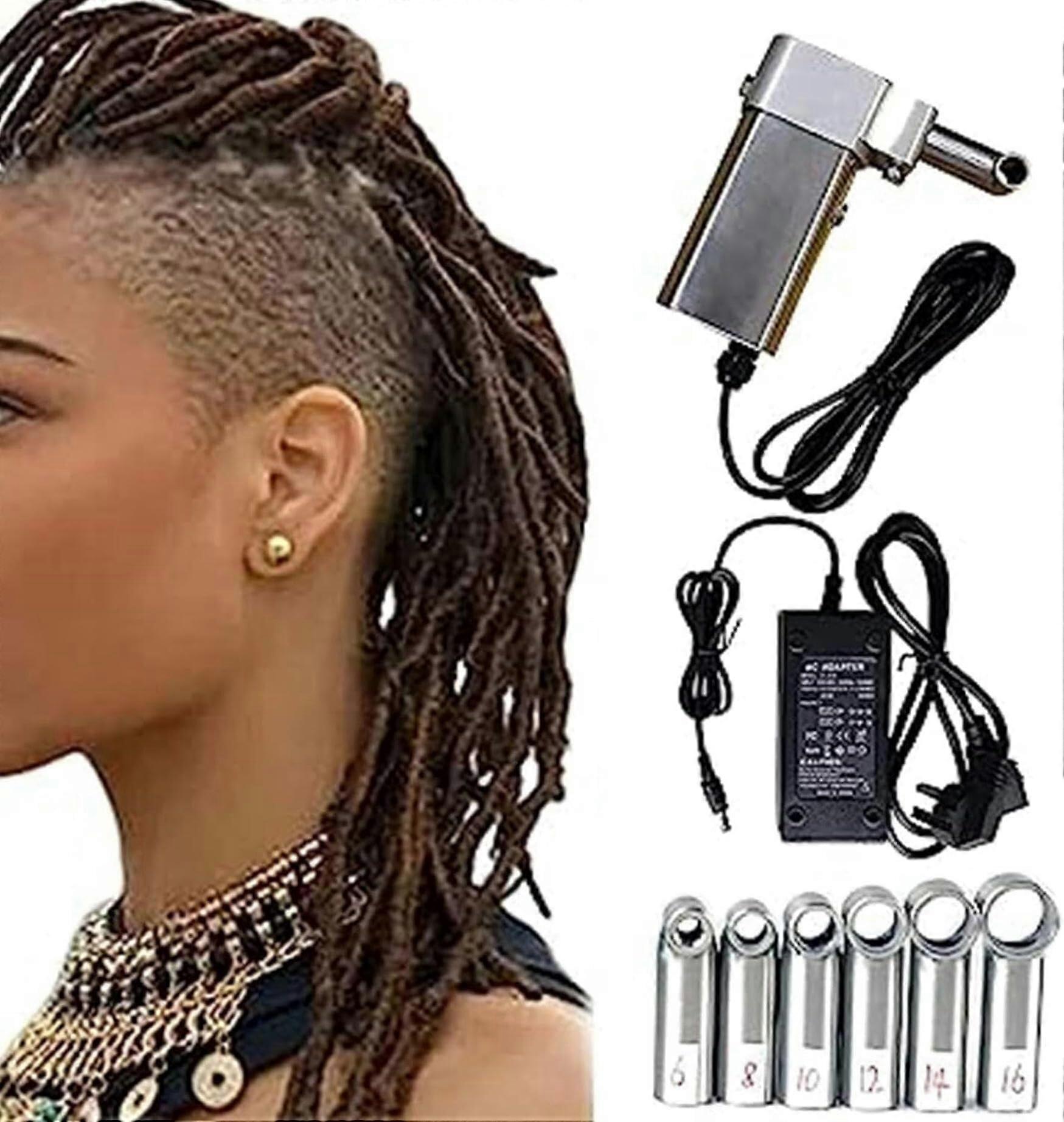 Electric Dreadlock Maker Machine with Crochet Hook Tool, 6 Interchangeable Heads for DIY Locs