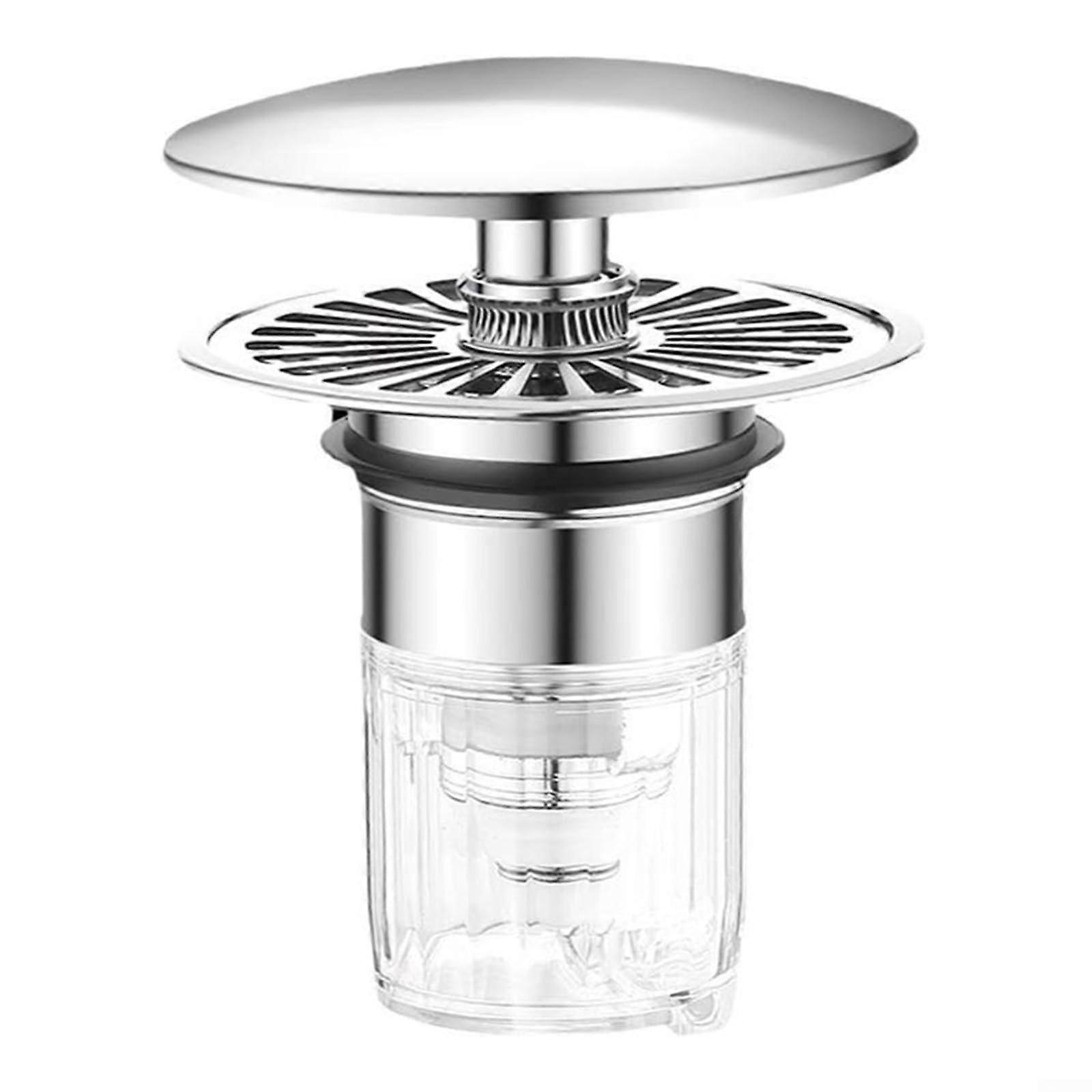 Sink Drain Stopper with Strainer, LeakProof Push Button Basin Plug for 3440mm Drain Hole