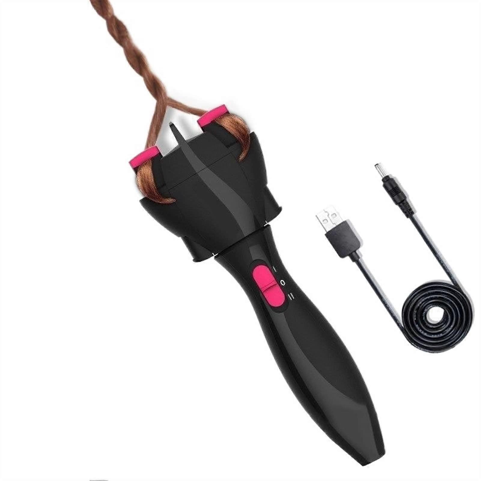 Automatic Hair Braider with Dual Rotation for Quick Two Strand Twist Styling, USB Powered