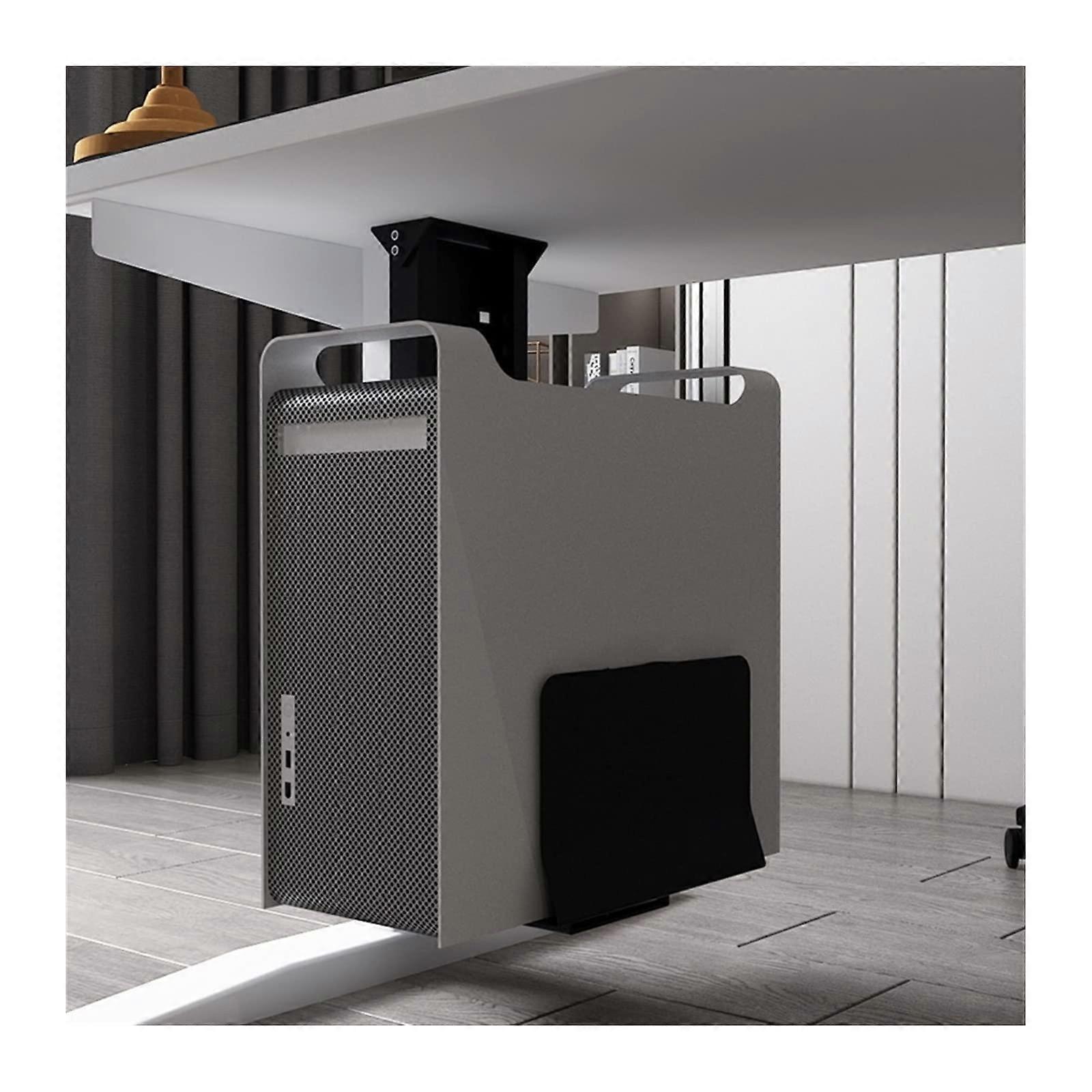 CPU Holder Under Desk Mount, Adjustable Steel PC Tower Bracket with ScratchResistant Padding, Black