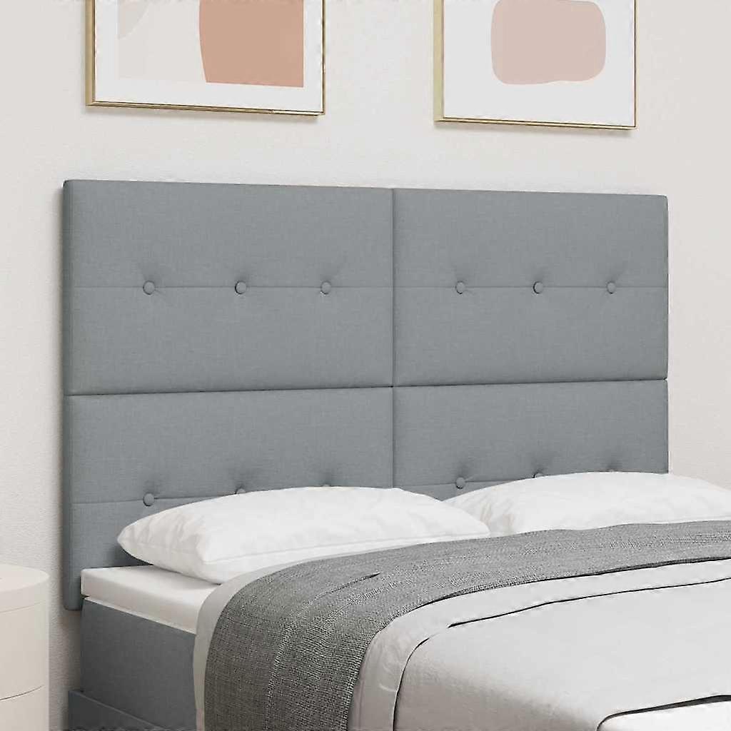 LED Kopfteil mit LED-Lichtleisten Hellgrau 160 cm Polyester