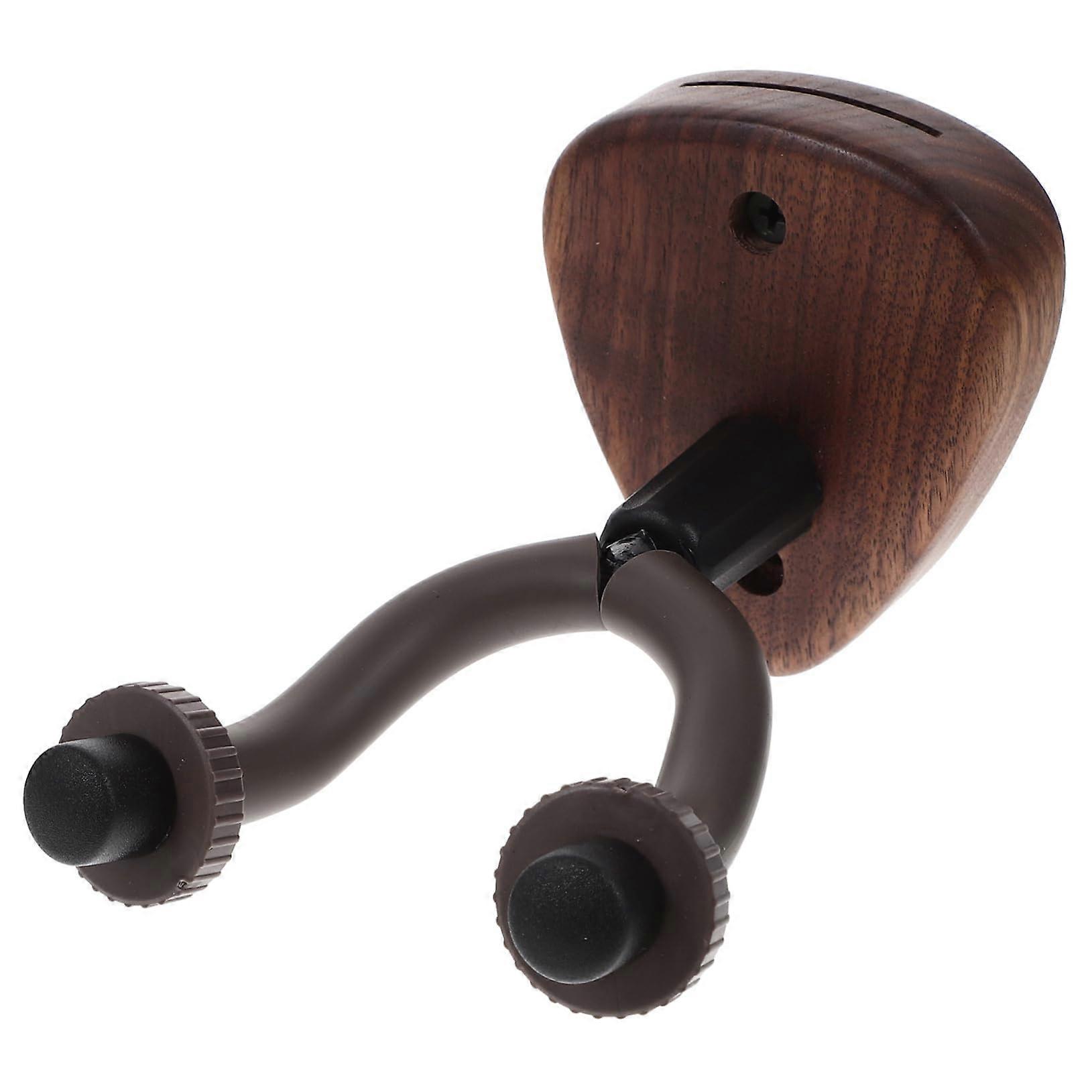 Guitar Wall Mount and Violin Hanger with Angled Neck Support, SpaceSaving Walnut Hook