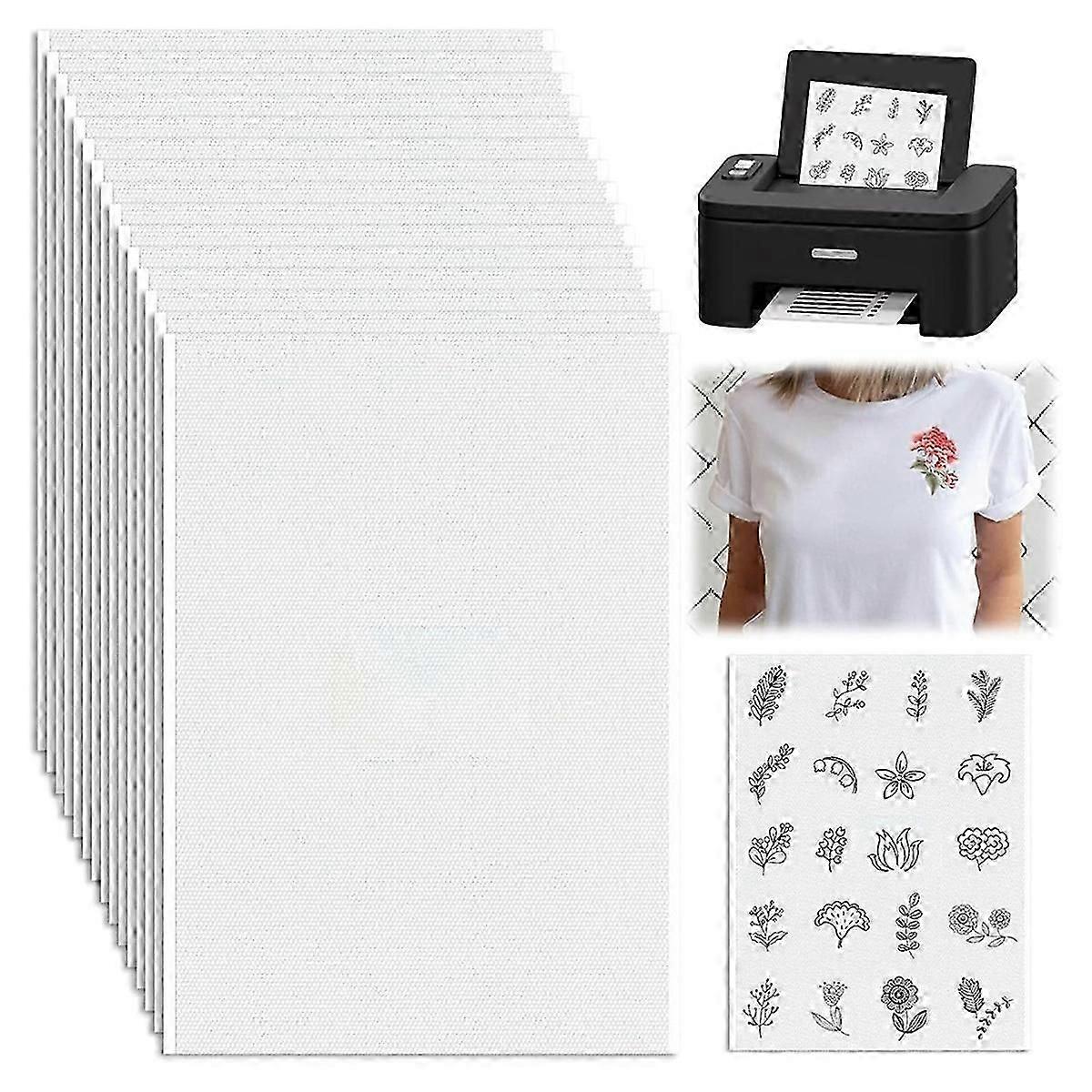 15PCS A4 Water-Soluble Self-Adhesive Embroidery Stabilizer -Printable